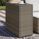 havesidebord med glastop 58x27,5x55 cm polyrattan grå