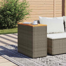 havesidebord med trætop 58x27,5x55 cm polyrattan grå