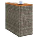 havesidebord med trætop 58x27,5x55 cm polyrattan grå