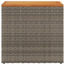 havesidebord med trætop 58x27,5x55 cm polyrattan grå