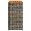 havesidebord med trætop 58x27,5x55 cm polyrattan grå