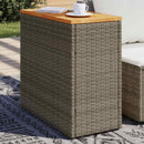 havesidebord med trætop 58x27,5x55 cm polyrattan grå
