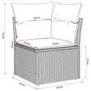 hjørnemodul til havesofa med hynder polyrattan grå