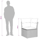 hjørnemodul til havesofa med hynder polyrattan grå