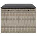 haveskammel med hynde 55x55x37 cm polyrattan lysegrå