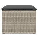 haveskammel med hynde 55x55x37 cm polyrattan lysegrå