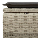 haveskammel med hynde 55x55x37 cm polyrattan lysegrå