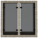 havebord med glastop 55x55x37 cm polyrattan lysegrå