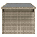 havebord med glastop 100x55x73 cm polyrattan lysegrå