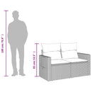 2-personers havesofa med hynder polyrattan lysegrå