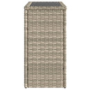 havesidebord med glastop 58x27,5x55 cm polyrattan lysegrå