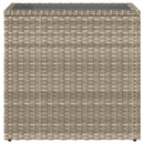 havesidebord med glastop 58x27,5x55 cm polyrattan lysegrå