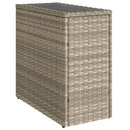 havesidebord med glastop 58x27,5x55 cm polyrattan lysegrå