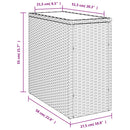 havesidebord med glastop 58x27,5x55 cm polyrattan lysegrå