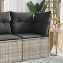 hjørnemodul til havesofa med hynder polyrattan lysegrå