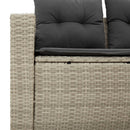2-personers havesofa med hynder polyrattan lysegrå