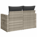 2-personers havesofa med hynder polyrattan lysegrå