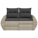 2-personers havesofa med hynder polyrattan lysegrå