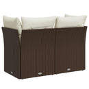 2-personers havesofa med hynder polyrattan brun