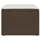 haveskammel med hynde 55x55x37 cm polyrattan brun