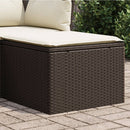 haveskammel med hynde 55x55x37 cm polyrattan brun