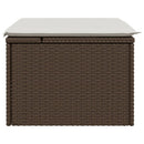 haveskammel med hynde 55x55x37 cm polyrattan brun