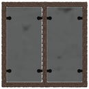 havebord med glastop 55x55x37 cm polyrattan brun