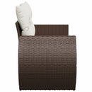 2-personers havesofa med hynder polyrattan brun