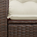 2-personers havesofa med hynder polyrattan brun