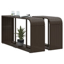 opbevaringshylder 2 stk. polyrattan brun