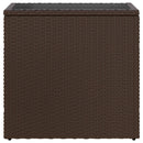 havesidebord med glastop 58x27,5x55 cm polyrattan brun