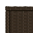 havesidebord med glastop 58x27,5x55 cm polyrattan brun