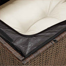 2-personers havesofa med hynder polyrattan brun