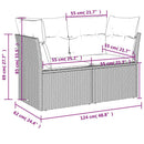 2-personers havesofa med hynder polyrattan brun