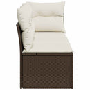 3-personers havesofa med hynder polyrattan brun