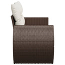 2-personers havesofa med hynder polyrattan brun