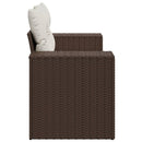 2-personers havesofa med hynder polyrattan brun