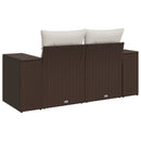 2-personers havesofa med hynder polyrattan brun