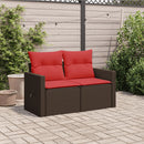 havesofa med hynder 2-personers brun polyrattan