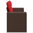 havesofa med hynder 2-personers brun polyrattan