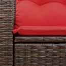 havesofa med hynder 2-personers brun polyrattan