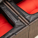 havesofa med hynder 2-personers brun polyrattan