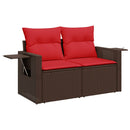 havesofa med hynder 2-personers brun polyrattan