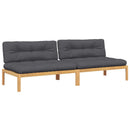 midtermoduler til pallesofa 2 stk. med hynder massivt akacietræ