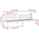 midtermoduler 2 stk. til pallesofa massivt akacietræ