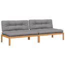 midtermoduler til pallesofa 2 stk. med hynder massivt akacietræ