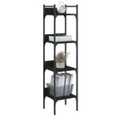 bogreol med 4 hylder 35x30x138,5 cm konstrueret træ sort