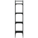 bogreol med 4 hylder 35x30x138,5 cm konstrueret træ sort