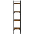 bogreol med 4 hylder 35x30x138,5 cm konstrueret træ røget eg