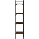 bogreol 35x30x138,5 cm 4 hylder konstrueret træ brunt egetræ